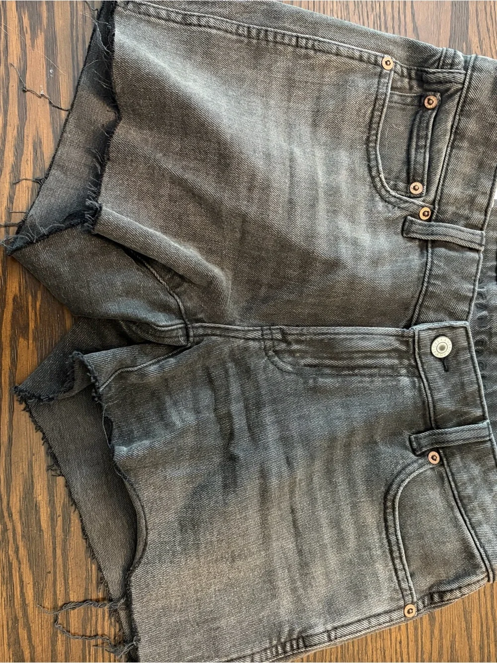 American Eagle Outfitters Washed Gray Distressed Denim Cutoff Shorts
